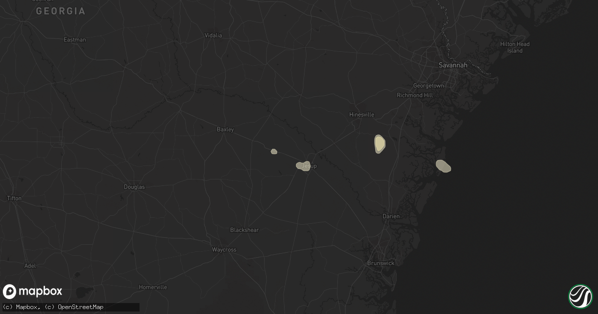Hail map in Jesup, GA on March 23, 2024
