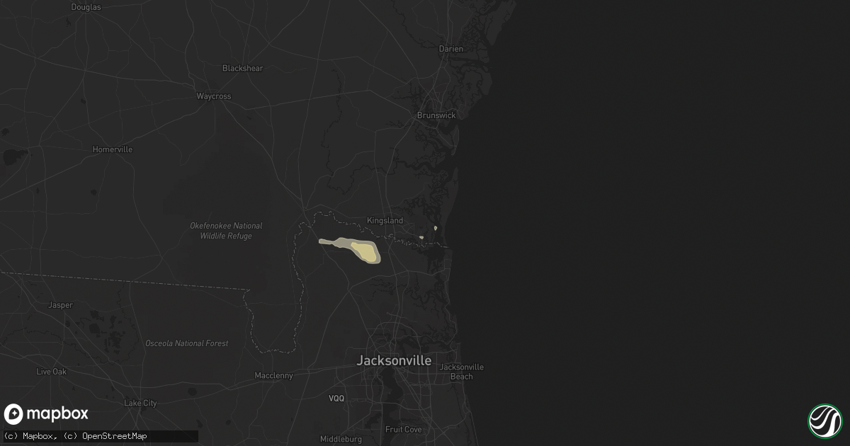 Hail map in Kings Bay, GA on March 23, 2024