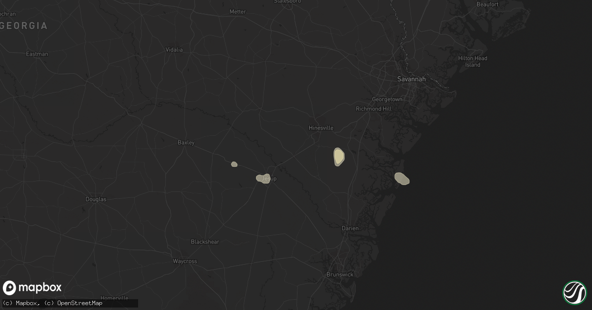 Hail map in Ludowici, GA on March 23, 2024