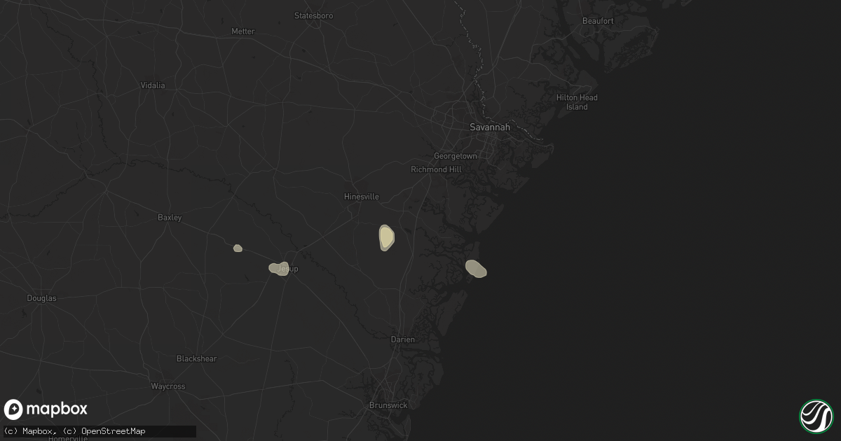 Hail map in Midway, GA on March 23, 2024