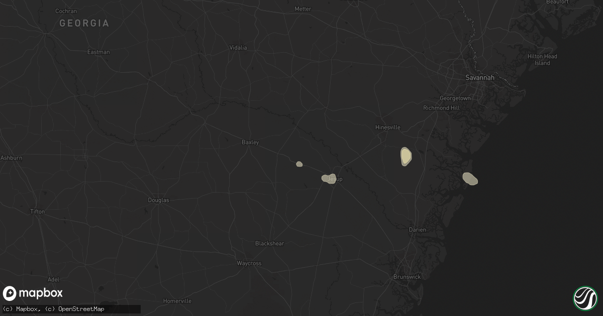 Hail map in Odum, GA on March 23, 2024