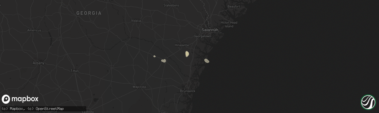 Hail map in Riceboro, GA on March 23, 2024