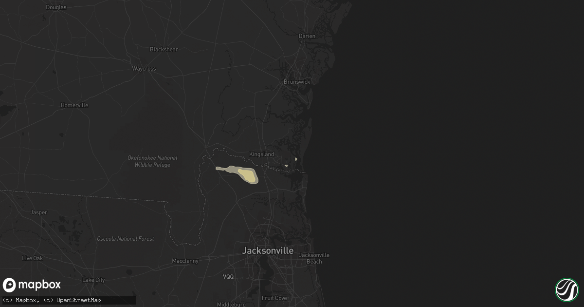 Hail map in Saint Marys, GA on March 23, 2024