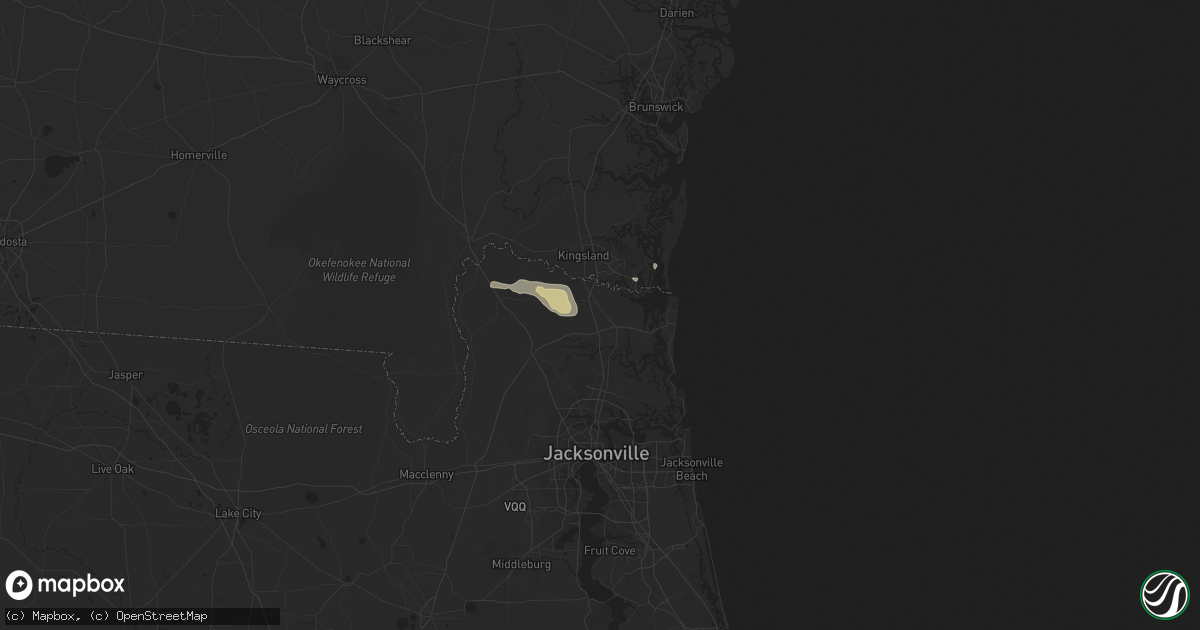 Hail map in Yulee, FL on March 23, 2024