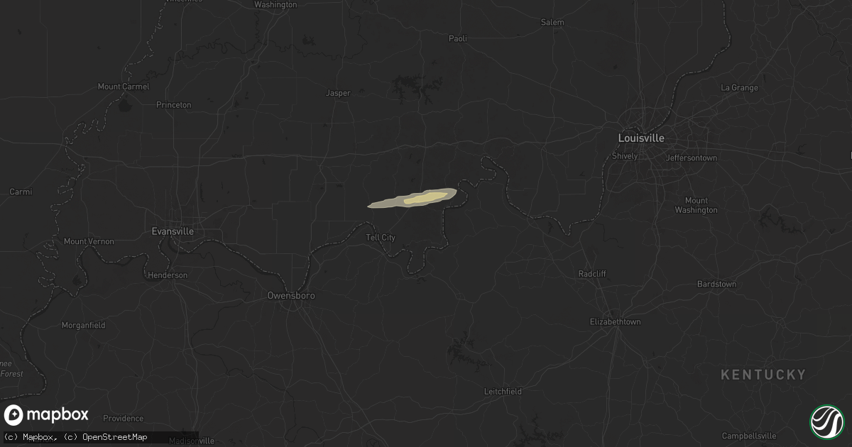 Hail map in Cannelton, IN on March 23, 2025