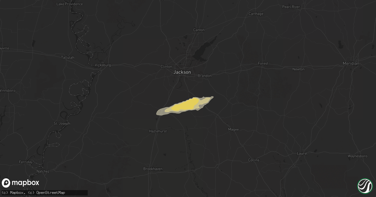 Hail map in Florence, MS on March 23, 2025
