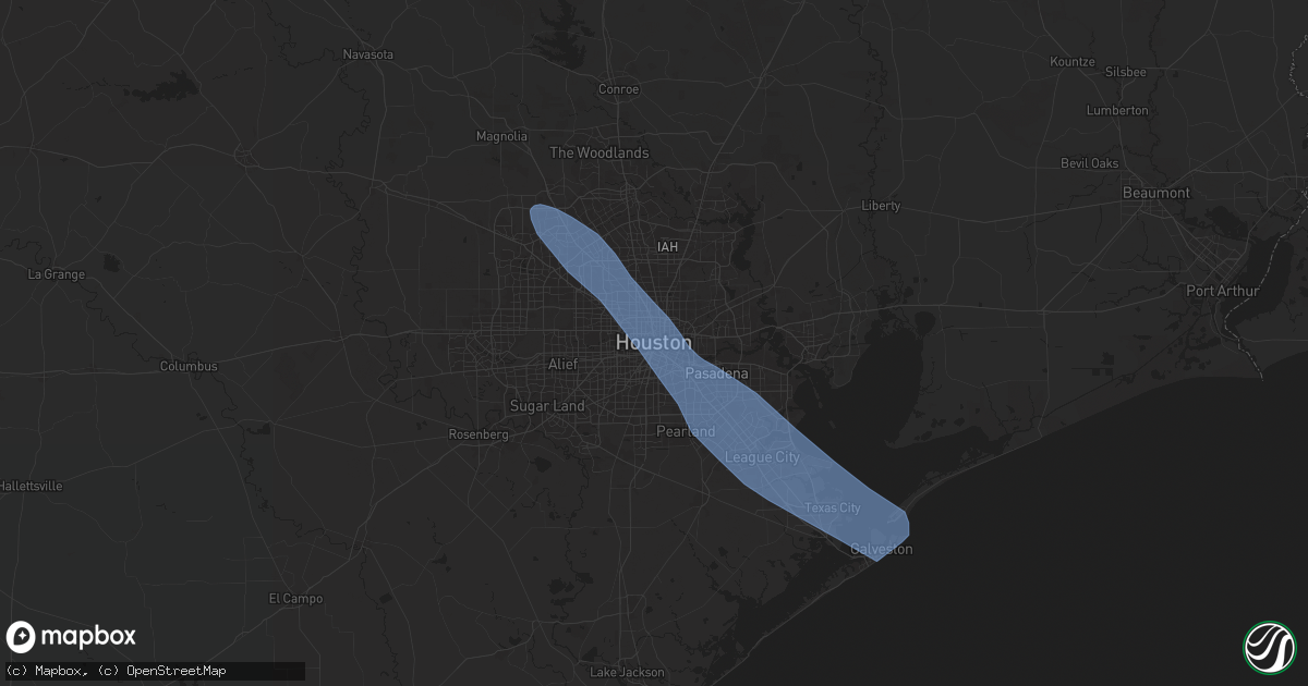 Hail map in Houston, TX on March 23, 2025