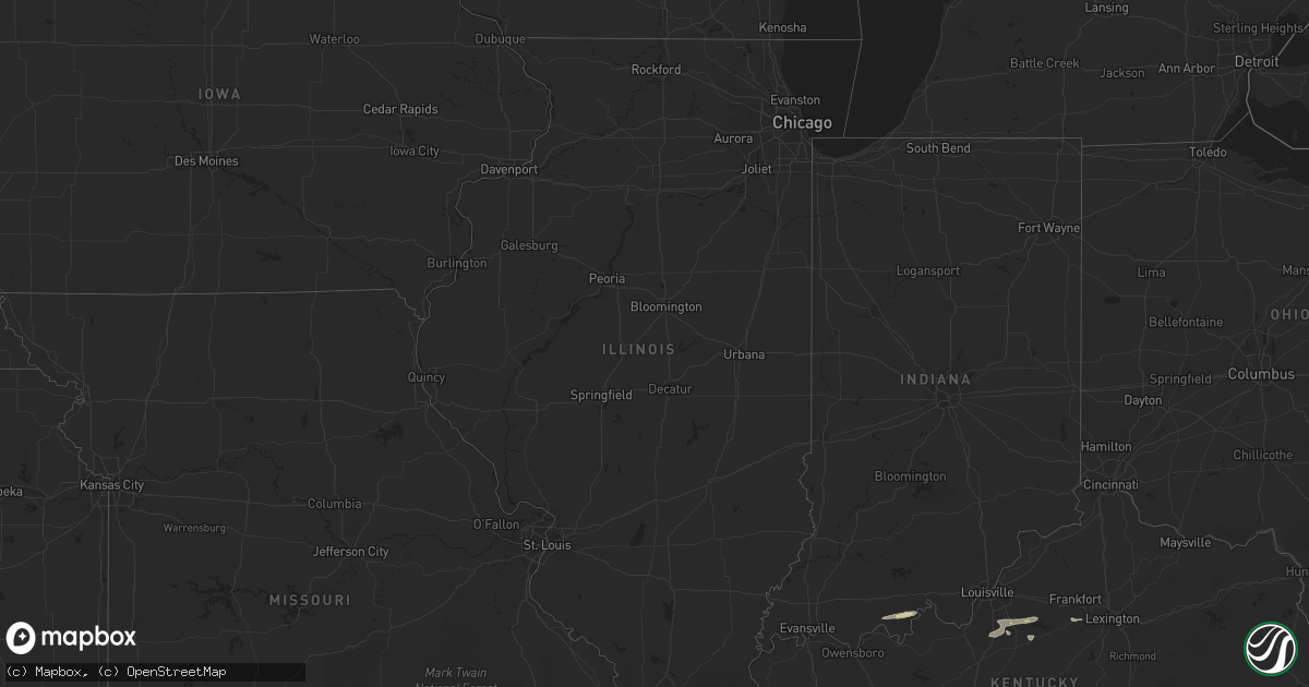 Hail map in Illinois on March 23, 2025