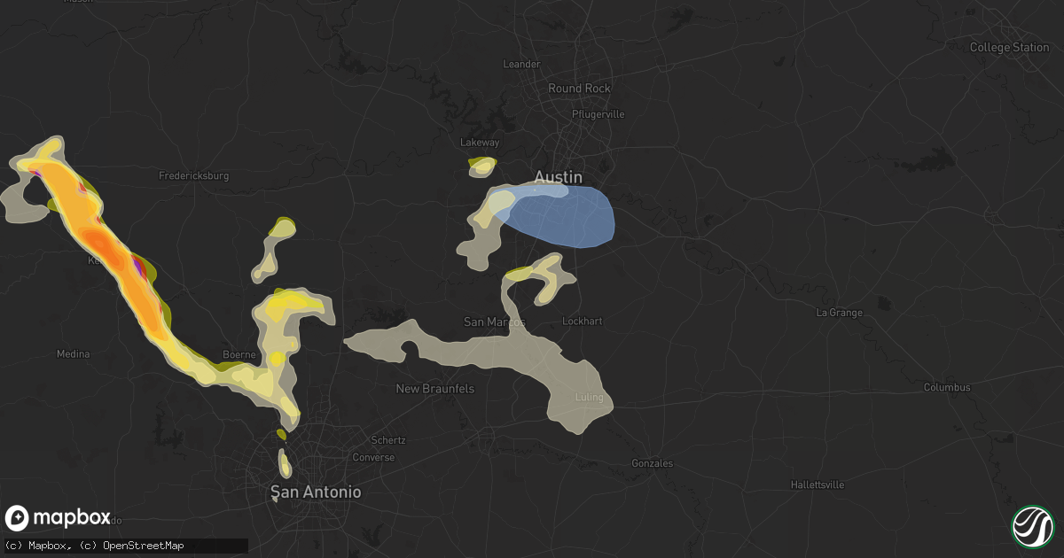 Hail map in Kyle, TX on March 23, 2025