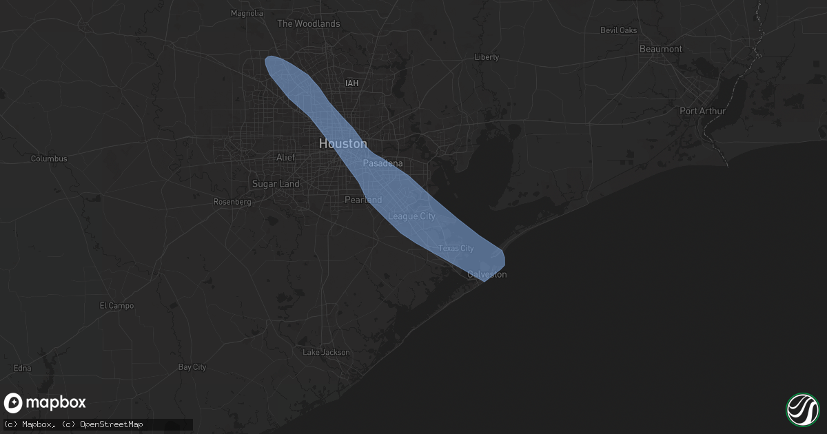Hail map in League City, TX on March 23, 2025