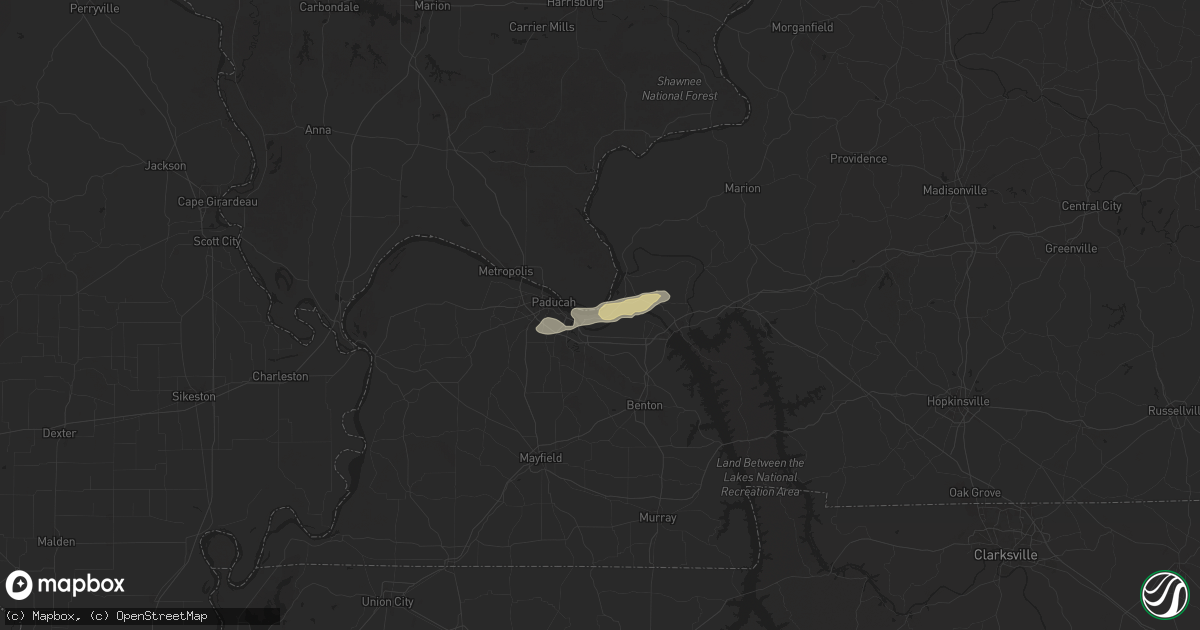 Hail map in Ledbetter, KY on March 23, 2025