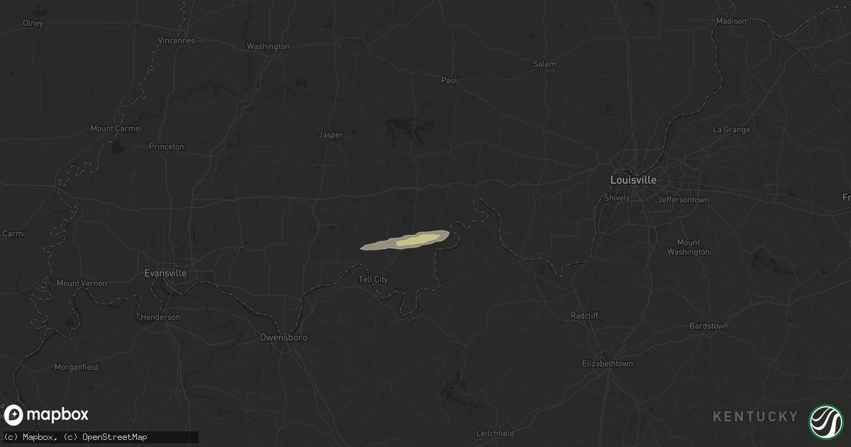 Hail map in Leopold, IN on March 23, 2025