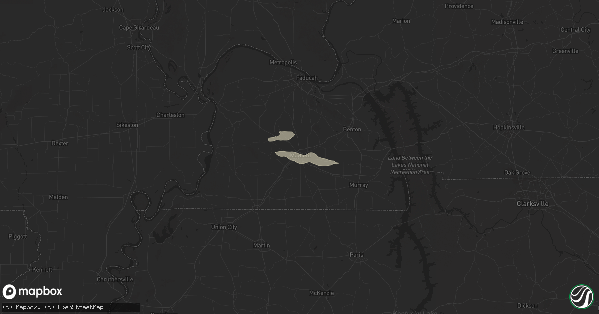 Hail map in Mayfield, KY on March 23, 2025