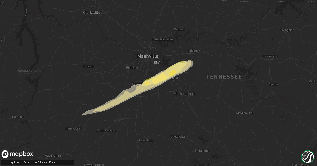 Hail map in Nolensville, TN on March 23, 2025