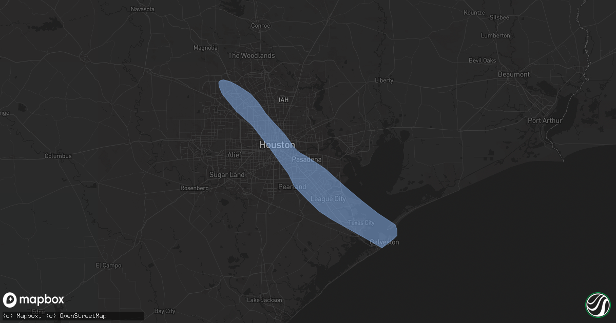 Hail map in Pasadena, TX on March 23, 2025