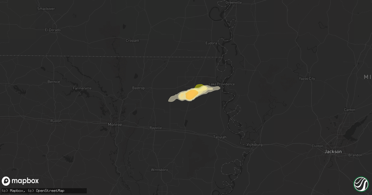 Hail map in Pioneer, LA on March 23, 2025