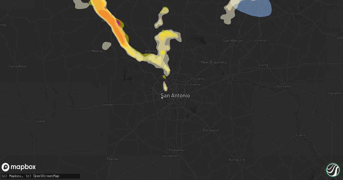 Hail map in San Antonio, TX on March 23, 2025