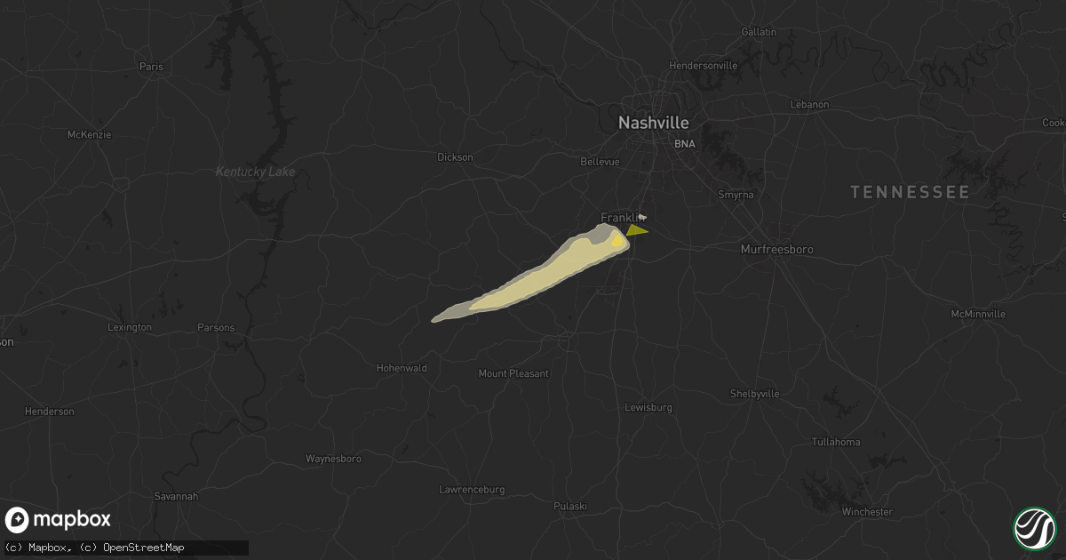 Hail map in Santa Fe, TN on March 23, 2025
