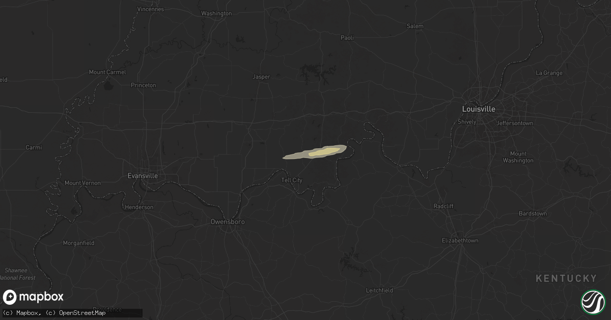 Hail map in Tell City, IN on March 23, 2025