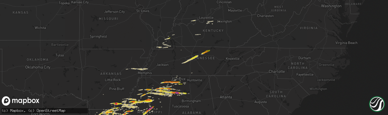 Hail map on March 23, 2025