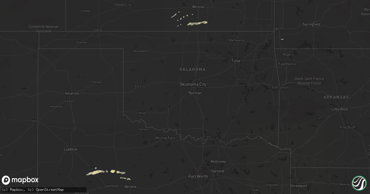 Hail map in Texas on March 24, 2011