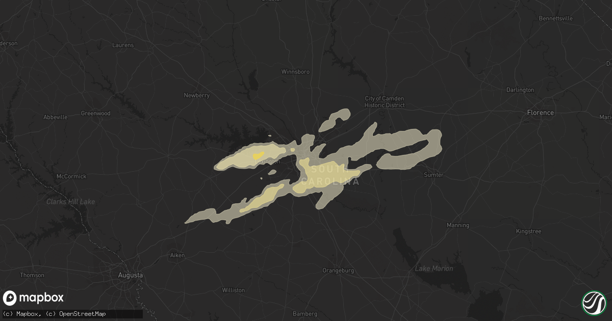 Hail map in Columbia, SC on March 24, 2012