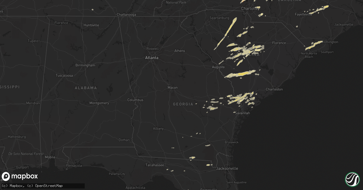 Hail map in Georgia on March 24, 2012