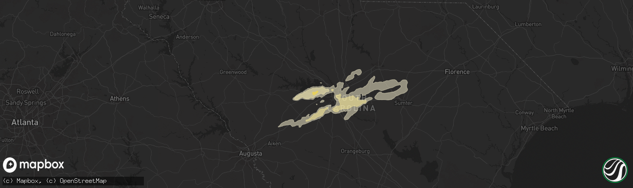 Hail map in Lexington, SC on March 24, 2012