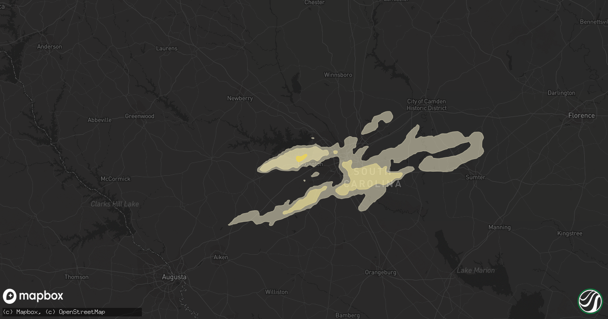 Hail map in Lexington, SC on March 24, 2012