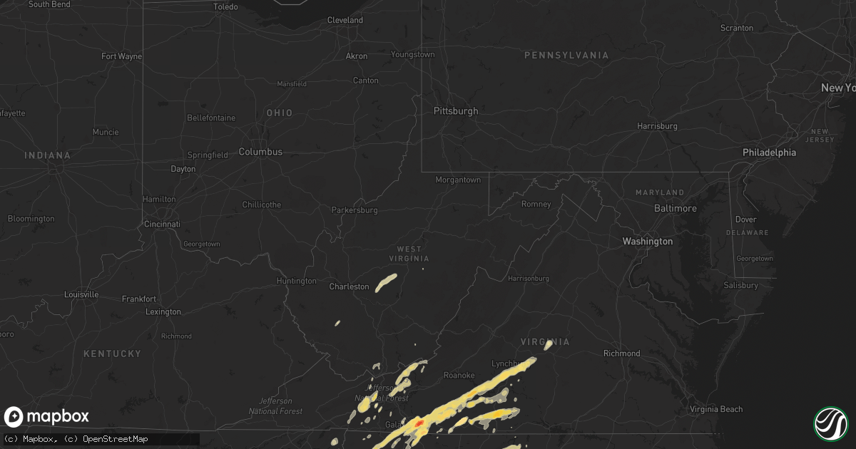 Hail map in West Virginia on March 24, 2012