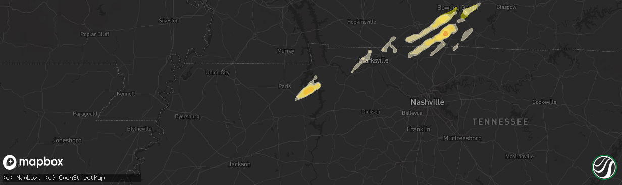 Hail map in Big Sandy, TN on March 24, 2013