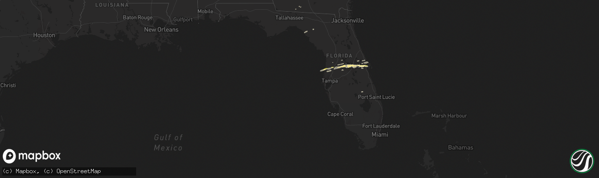 Hail map in Florida on March 24, 2013