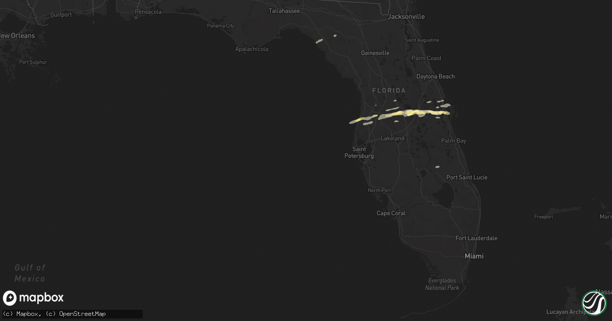 Hail map in Florida on March 24, 2013