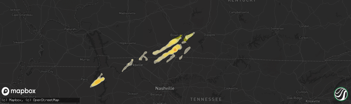 Hail map in Franklin, KY on March 24, 2013