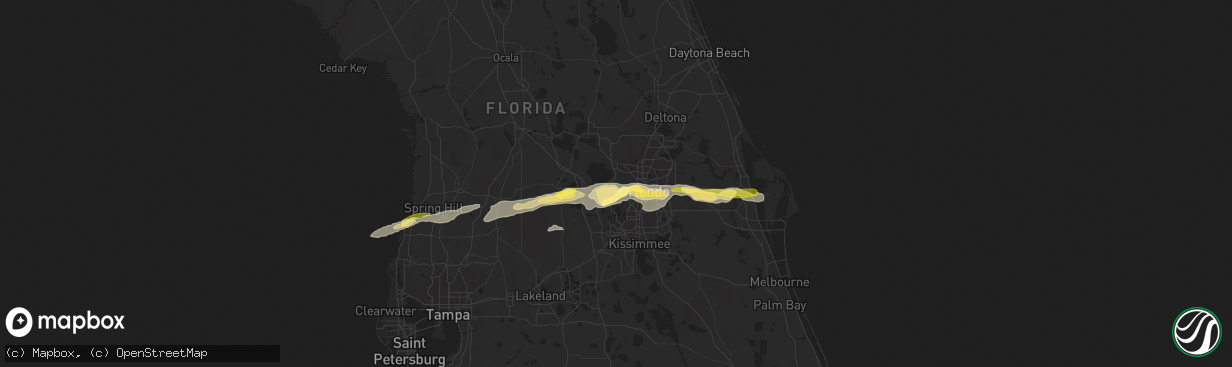 Hail map in Ocoee, FL on March 24, 2013