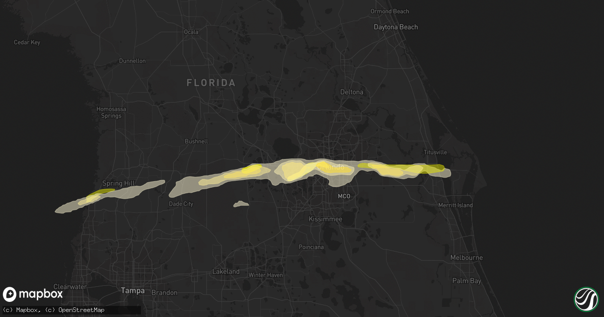 Hail map in Ocoee, FL on March 24, 2013