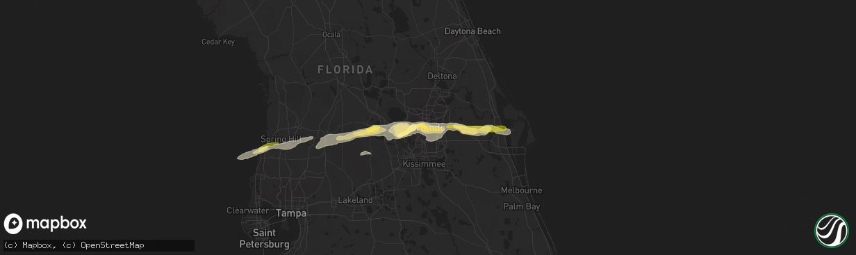 Hail map in Orlando, FL on March 24, 2013