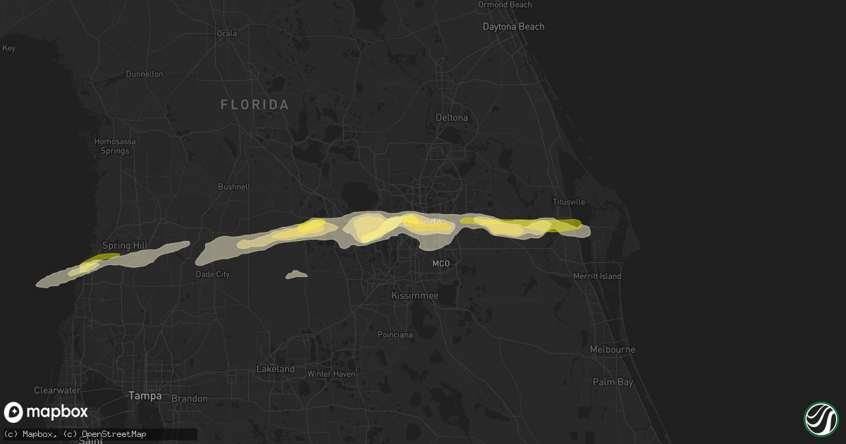 Hail map in Orlando, FL on March 24, 2013