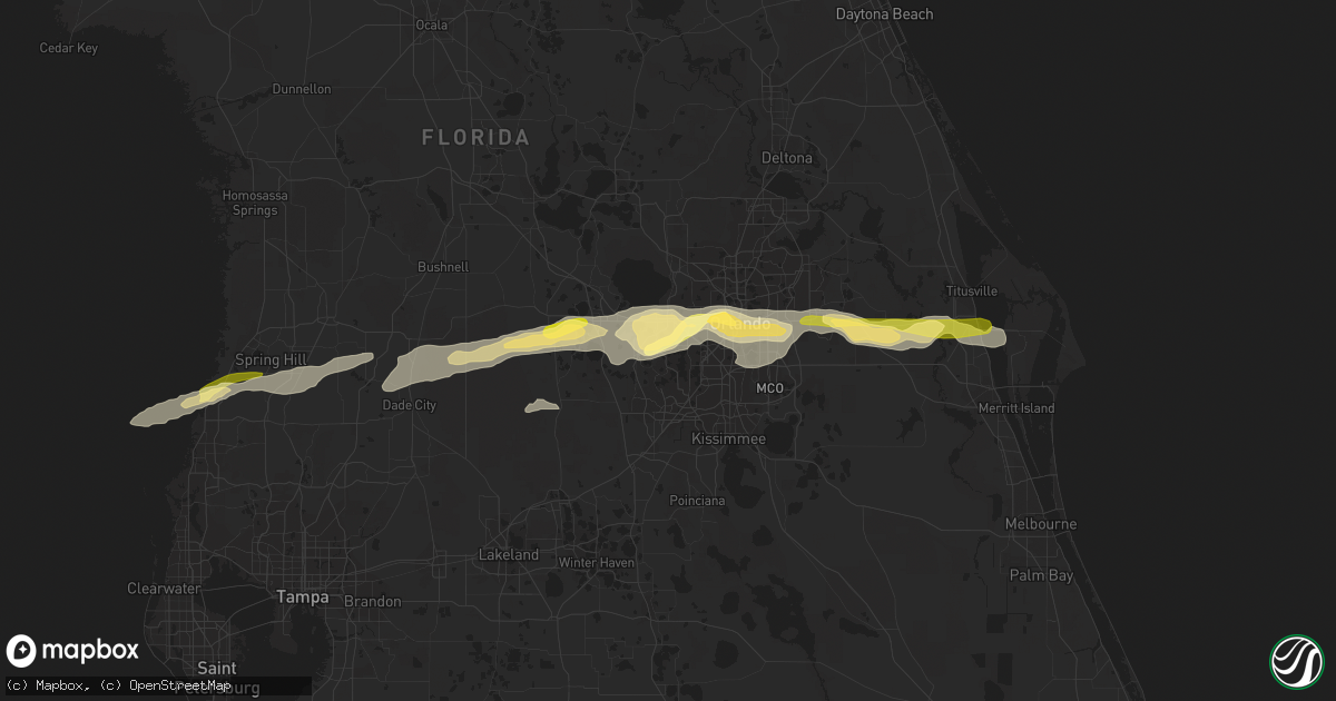 Hail map in Windermere, FL on March 24, 2013
