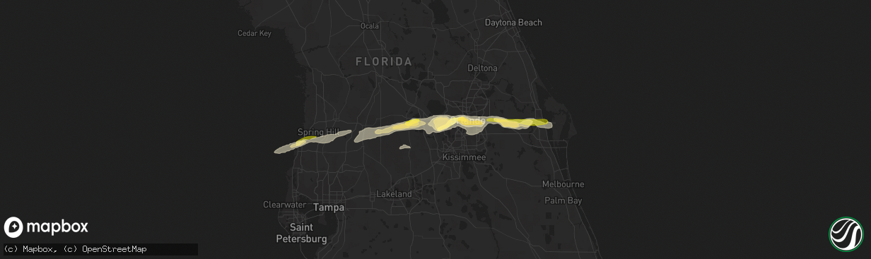 Hail map in Winter Garden, FL on March 24, 2013