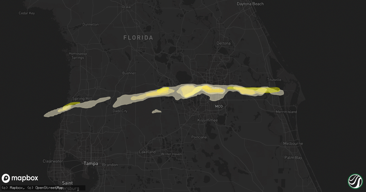 Hail map in Winter Garden, FL on March 24, 2013