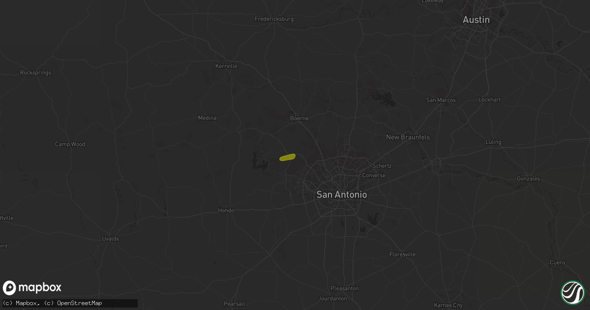 Hail map in Helotes, TX on March 24, 2014