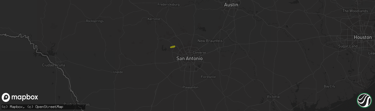 Hail map in San Antonio, TX on March 24, 2014