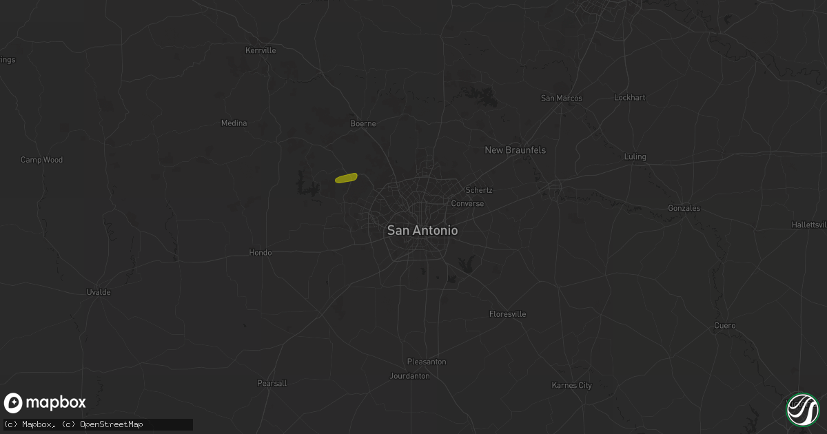 Hail map in San Antonio, TX on March 24, 2014