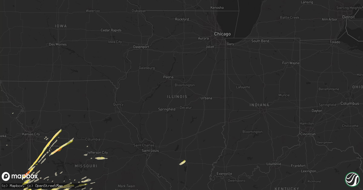 Hail map in Illinois on March 24, 2015