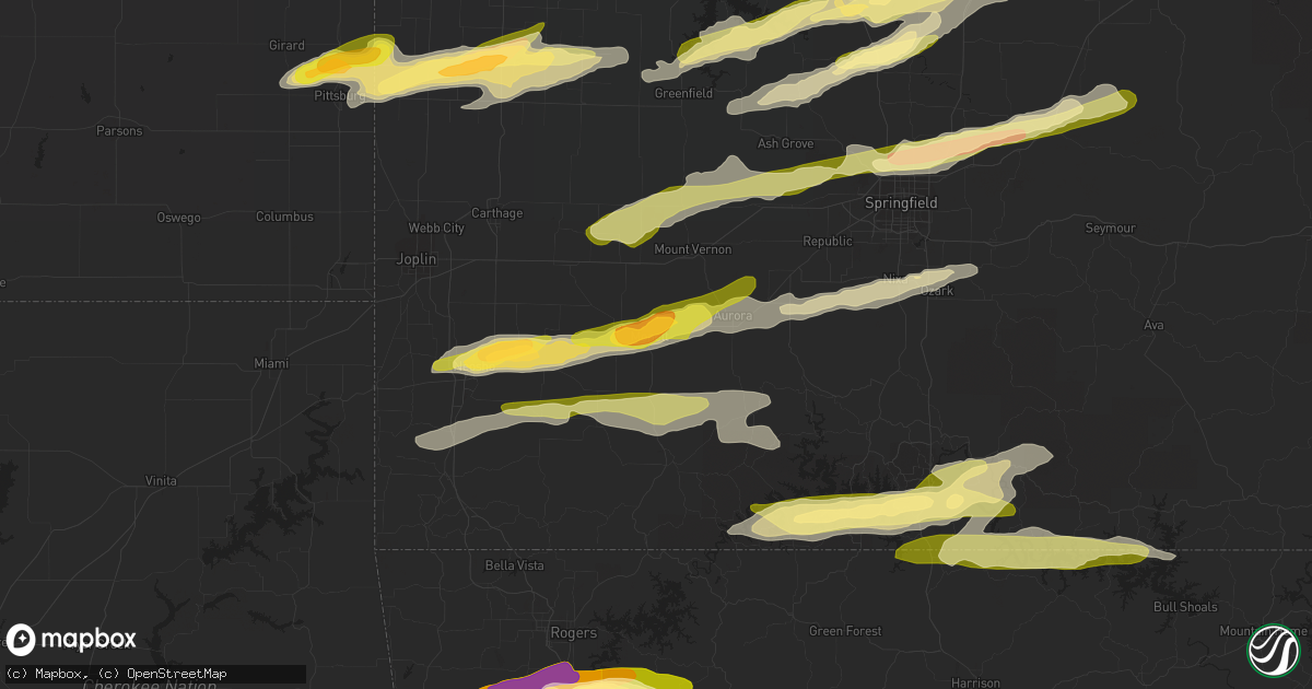 Hail map in Monett, MO on March 24, 2015