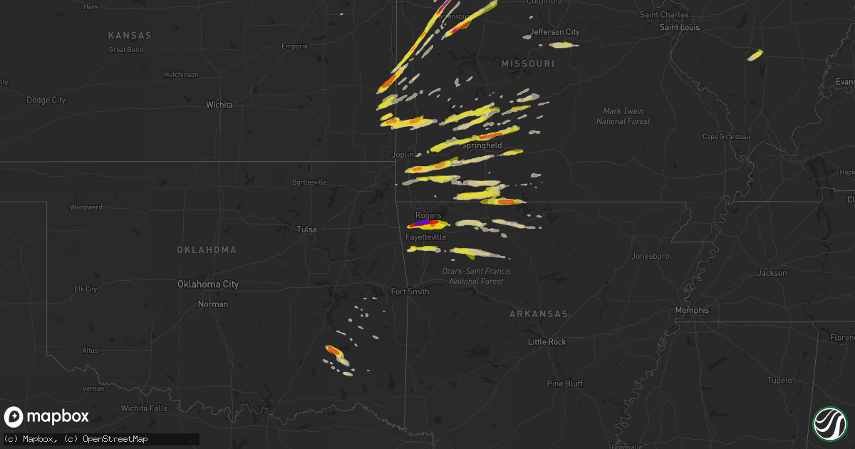 Hail map on March 24, 2015