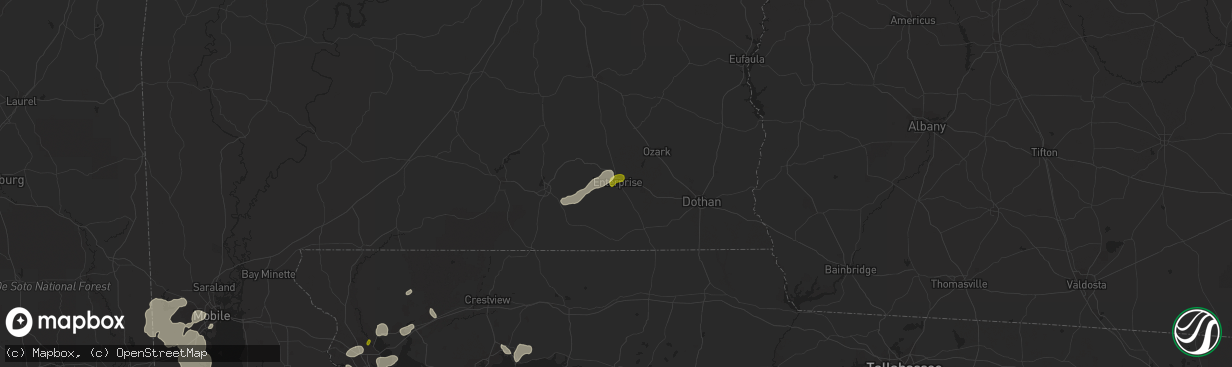 Hail map in Enterprise, AL on March 24, 2016