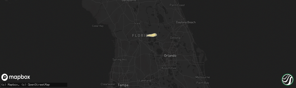 Hail map in Leesburg, FL on March 24, 2016