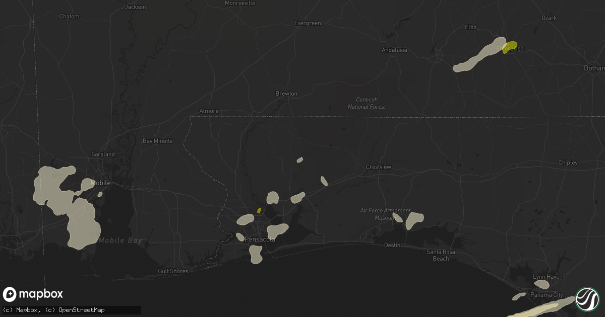 Hail map in Milton, FL on March 24, 2016